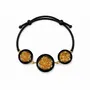 Bracelets - Bog Oak & Resin Bracelet – Round – three settings, gold-tone flecks - GLASS4CANDLES