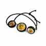Bracelets - Bog Oak & Baltic Amber Bracelet – Round – light settings with amber - GLASS4CANDLES