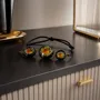 Bracelets - Bog Oak & Baltic Amber Bracelet – Round – light settings with amber - GLASS4CANDLES