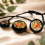 Bracelets - Bog Oak & Baltic Amber Bracelet – Round – light settings with amber - GLASS4CANDLES