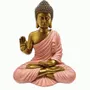 Decorative objects - Buddha Statue Abhaya Pink and Golden in Resin 23 cm - ARABESK