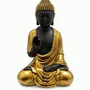 Objets de décoration - Statue Bouddha Abhaya Noir et Doré en Résine 16 cm - ARABESK