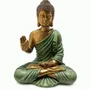 Objets de décoration - Statue Bouddha Abhaya Vert Foncé et Dorée en Résine 31 cm - ARABESK