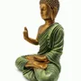 Objets de décoration - Statue Bouddha Abhaya Vert Foncé et Dorée en Résine 31 cm - ARABESK