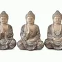 Decorative objects - Set of 3 Meditation and Prayer Buddhas in Resin 10 cm - ARABESK