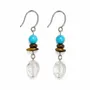 Bijoux - Boucles d'Oreilles Turquénite, Œil de Tigre et Cristal de Roche - ARABESK