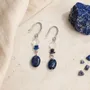 Bijoux - Boucles d’Oreilles – Cristal de Roche & Lapis-Lazuli - ARABESK