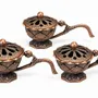 Senteurs - Brûle-encens à manche lotus cuivré 4,7 cm – Lot de 3 - ARABESK