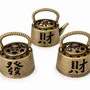 Senteurs - Brûle-encens théière porte-bonheur 4 cm – Lot de 3 - ARABESK