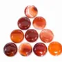 Bijoux - Lot de 10 cabochons ronds en Cornaline A – 25 mm - ARABESK