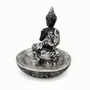Senteurs - Porte-Encens Bouddha Abhaya Argenté en Résine 10 cm - ARABESK