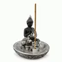 Senteurs - Porte-Encens Bouddha Abhaya Argenté en Résine 10 cm - ARABESK