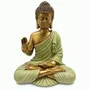 Decorative objects - Buddha Statue Abhaya Green and Golden in Resin 31 cm - ARABESK