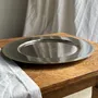 Formal plates - Round silver-plated tray with wide gold border D30 H2 - OFFICE OBJETS