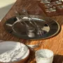 Formal plates - Round silver-plated tray with wide gold border D30 H2 - OFFICE OBJETS