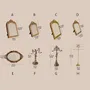 Objets de décoration - Ensemble de présentoirs à bijoux Rococo doré en suédine végane - WHISPERING WOODS
