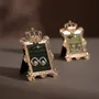 Objets de décoration - Porte-bagues à cadre couronne doré et suédine végane - WHISPERING WOODS