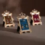 Objets de décoration - Porte-bagues à cadre couronne doré et suédine végane - WHISPERING WOODS