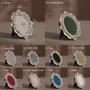 Objets de décoration - Cadre de présentation ovale rococo argenté pour bagues et boucles - WHISPERING WOODS