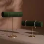 Objets de décoration - Présentoir à barre en T en laiton massif et suédine végane - WHISPERING WOODS