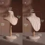 Objets de décoration - Buste pour colliers Plissé en suédine végane sur pied en hêtre - WHISPERING WOODS