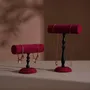 Objets de décoration - Présentoir à barre en T en hêtre et suédine végane - WHISPERING WOODS
