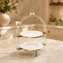 Plats et saladiers - Présentoir Ovalisa à deux étages, laiton - MEMONZA