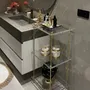 Etagères - Étagère de rangement Vintage à trois niveaux, laiton - MEMONZA