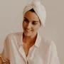 Serviettes de bain - Serviette turban cheveux en eponge bambou - lait - POULE HOUSE