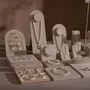 Jewelry - Beige Vegan Suede Layered Counter Jewelry Display Set - WHISPERING WOODS