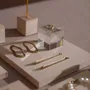 Jewelry - Beige Vegan Suede and Acrylic Jewelry Display Set - WHISPERING WOODS