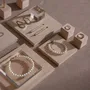 Jewelry - Beige Vegan Suede and Acrylic Jewelry Display Set - WHISPERING WOODS