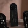 Jewelry - Black Vegan Suede Jewelry Display Set with Necklace Rail - WHISPERING WOODS