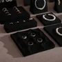Jewelry - Black Vegan Suede Jewelry Display Set with Necklace Rail - WHISPERING WOODS