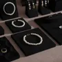 Jewelry - Black Vegan Suede Jewelry Display Set with Necklace Rail - WHISPERING WOODS