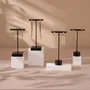 Jewelry - Black T-Bar Earring Holder with Gypsum Base - WHISPERING WOODS