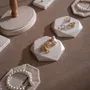 Jewelry - Pleated Vegan Suede Necklace Bust Display Set with Brass and Marble - WHISPERING WOODS