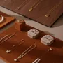 Jewelry - Caramel Vegan Suede and Walnut Veneer Jewelry Display Set - WHISPERING WOODS