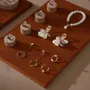 Jewelry - Caramel Vegan Suede and Walnut Veneer Jewelry Display Set - WHISPERING WOODS
