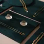 Jewelry - Dark Green Felt Jewelry Display Set with Acrylic Accents - WHISPERING WOODS