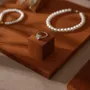 Jewelry - Caramel Vegan Suede and Walnut Veneer Jewelry Display Set - WHISPERING WOODS