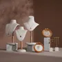 Jewelry - Cream White Vegan Suede and Marble Jewelry Display Set - WHISPERING WOODS