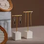 Jewelry - Cream White Vegan Suede and Marble Jewelry Display Set - WHISPERING WOODS
