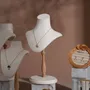 Jewelry - Cream White Vegan Suede and Marble Jewelry Display Set - WHISPERING WOODS