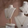 Jewelry - Cream White Vegan Suede and Marble Jewelry Display Set - WHISPERING WOODS