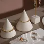 Jewelry - White Vegan Suede Jewelry Display Set with Dishes and Trays - WHISPERING WOODS