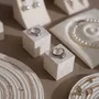 Jewelry - White Vegan Suede Jewelry Display Set with Dishes and Trays - WHISPERING WOODS