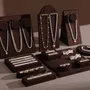 Jewelry - Ensemble Jewelry Display Set in Dark Mocha Vegan Suede - WHISPERING WOODS