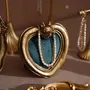 Jewelry - Gold Resin Jewelry Display Set with Green Velvet - WHISPERING WOODS