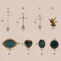 Jewelry - Gold Resin Jewelry Display Set with Green Velvet - WHISPERING WOODS